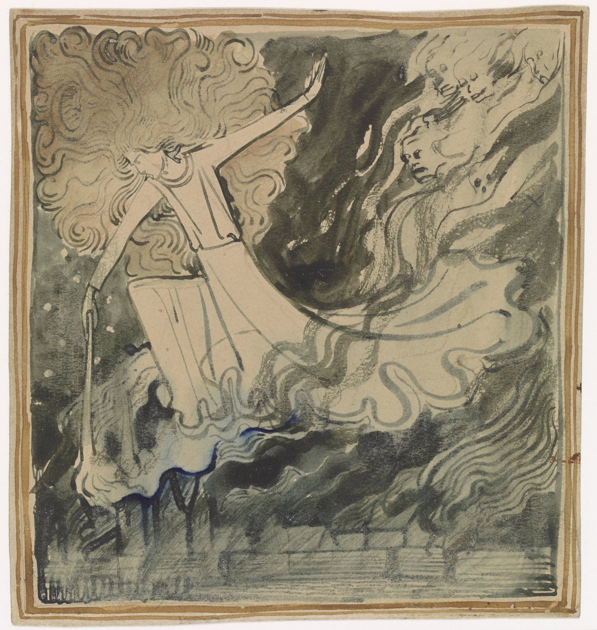 Design para a página de título de De Gijsbrecht van Aemstel de Antoon Derkinderen