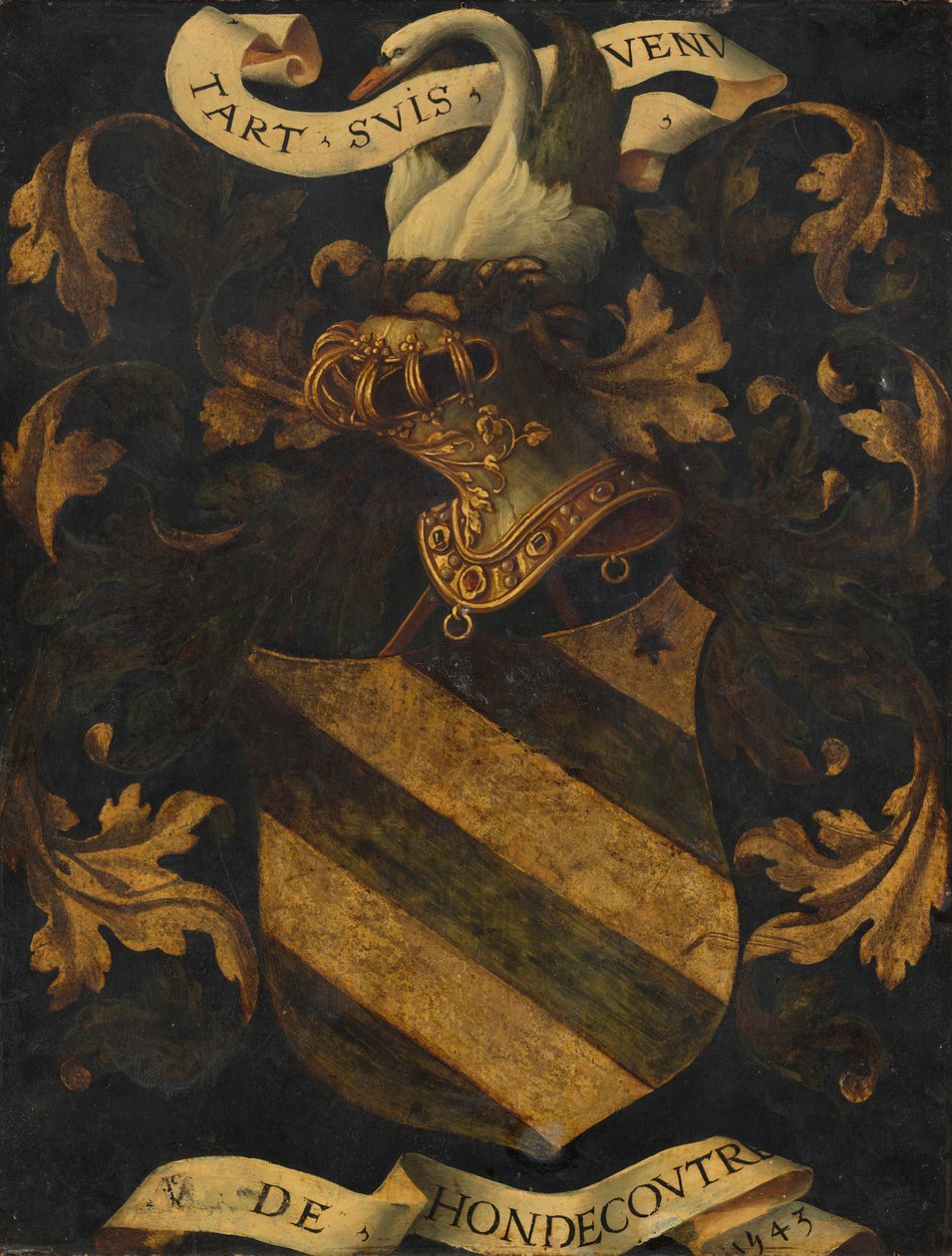 Brasão com crista [reverso], 1543. de Antwerp 16th Century