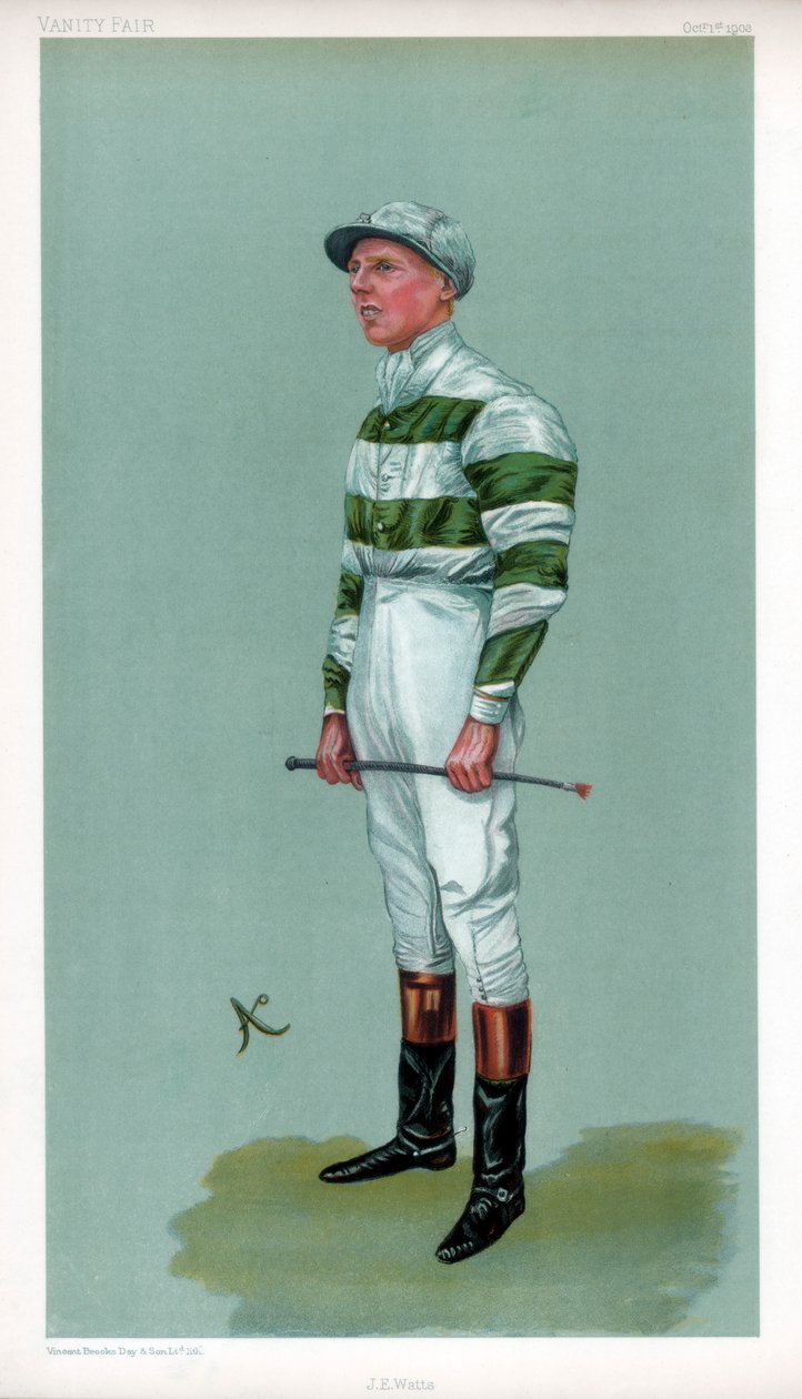 John Evelyn Watts, jóquei britânico, 1903. de Ao