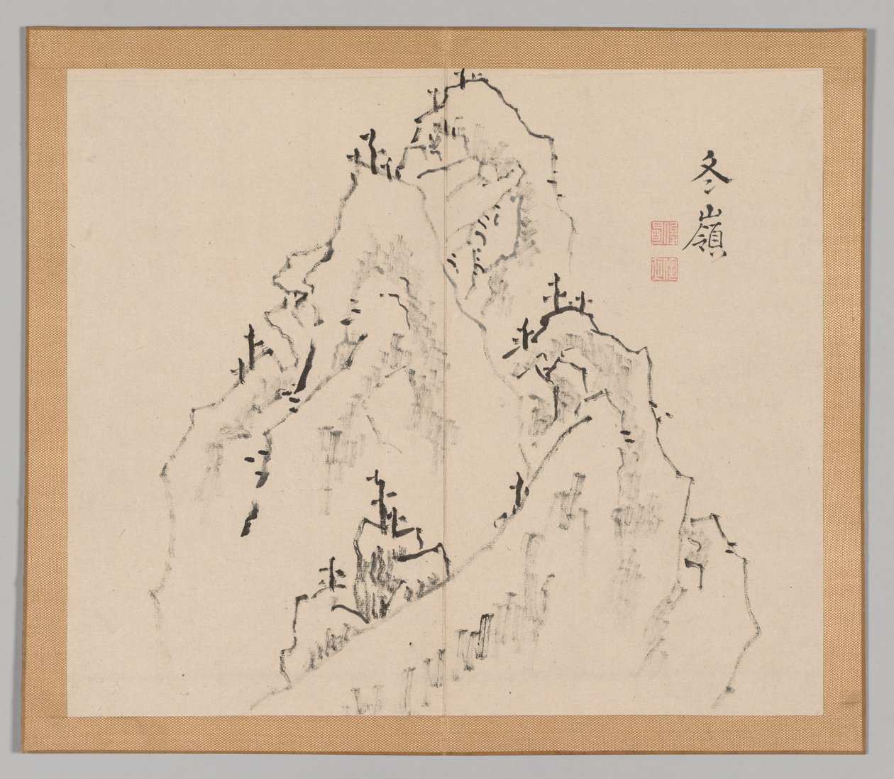 Álbum Duplo de Estudos da Paisagem após Ikeno Taiga, Volume 1, folha 25, século XVIII. de Aoki Shukuya