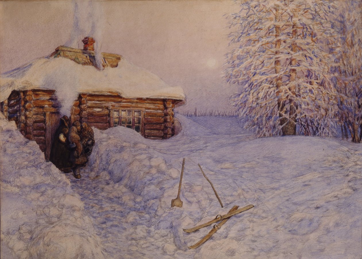 Banya no inverno de 1919 de Apollinari Mikhailovich Vasnetsov