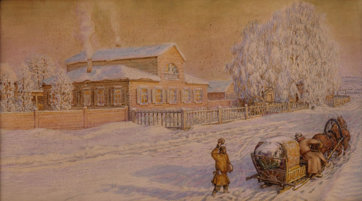 Nossa casa em Ryabovo, 1918-1919 de Apollinari Mikhailovich Vasnetsov