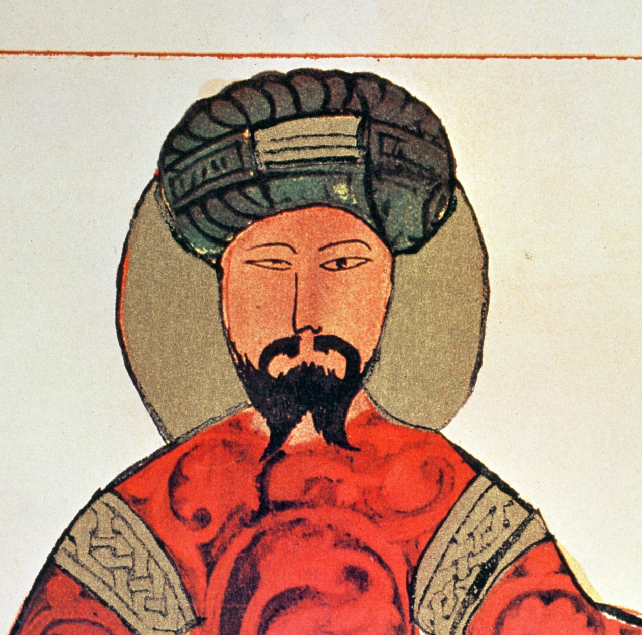 Retrato de Saladino (1138-93) (detalhe de 4623) de Arabic School