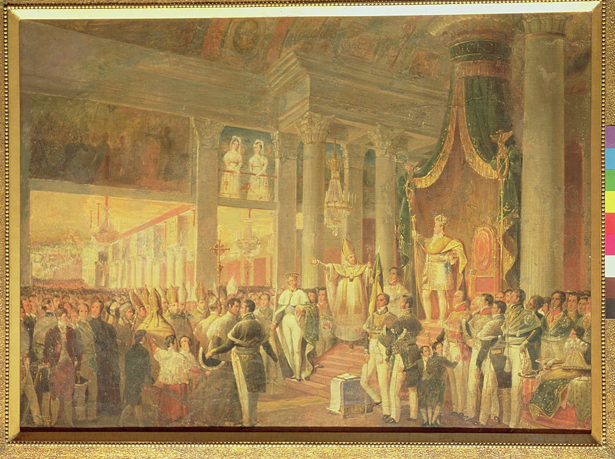 Coroação de Dom Pedro II (1825-91) (óleo sobre tela) de Araujo Porto Alegre