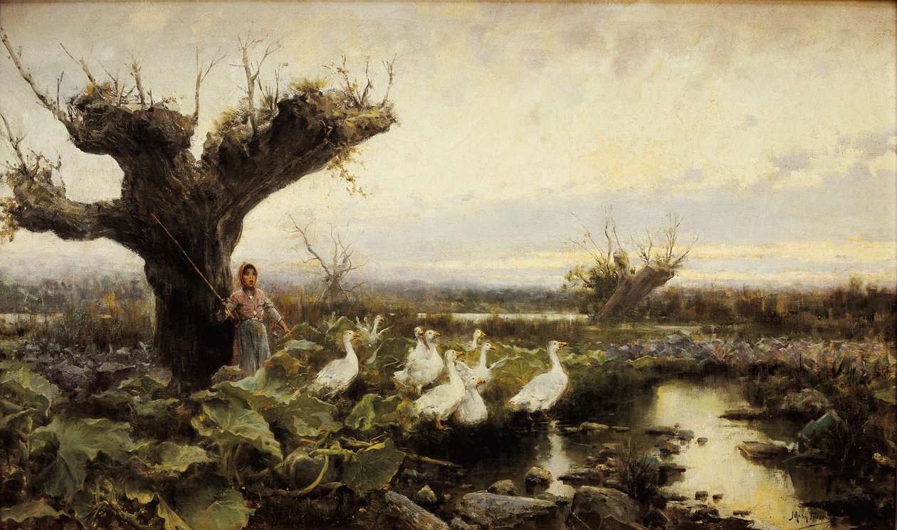 O pequeno guarda-redes, pintura de Arcadi Mas Fondevila, início do século XX de Arcadi Mas i Fondevila