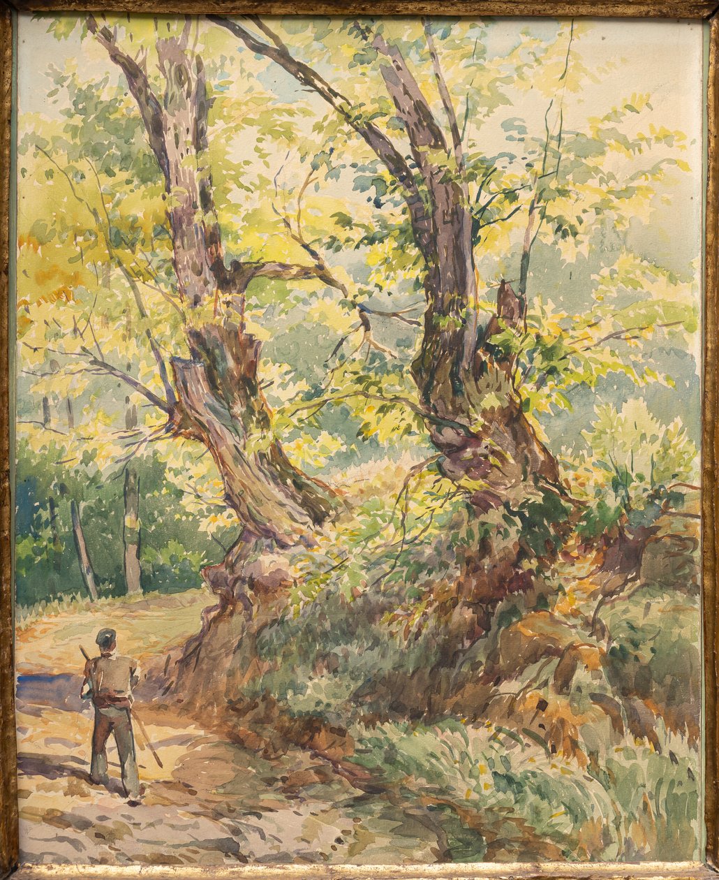 Figuras no bosque (aguarela) de Arcangelo Salvarani