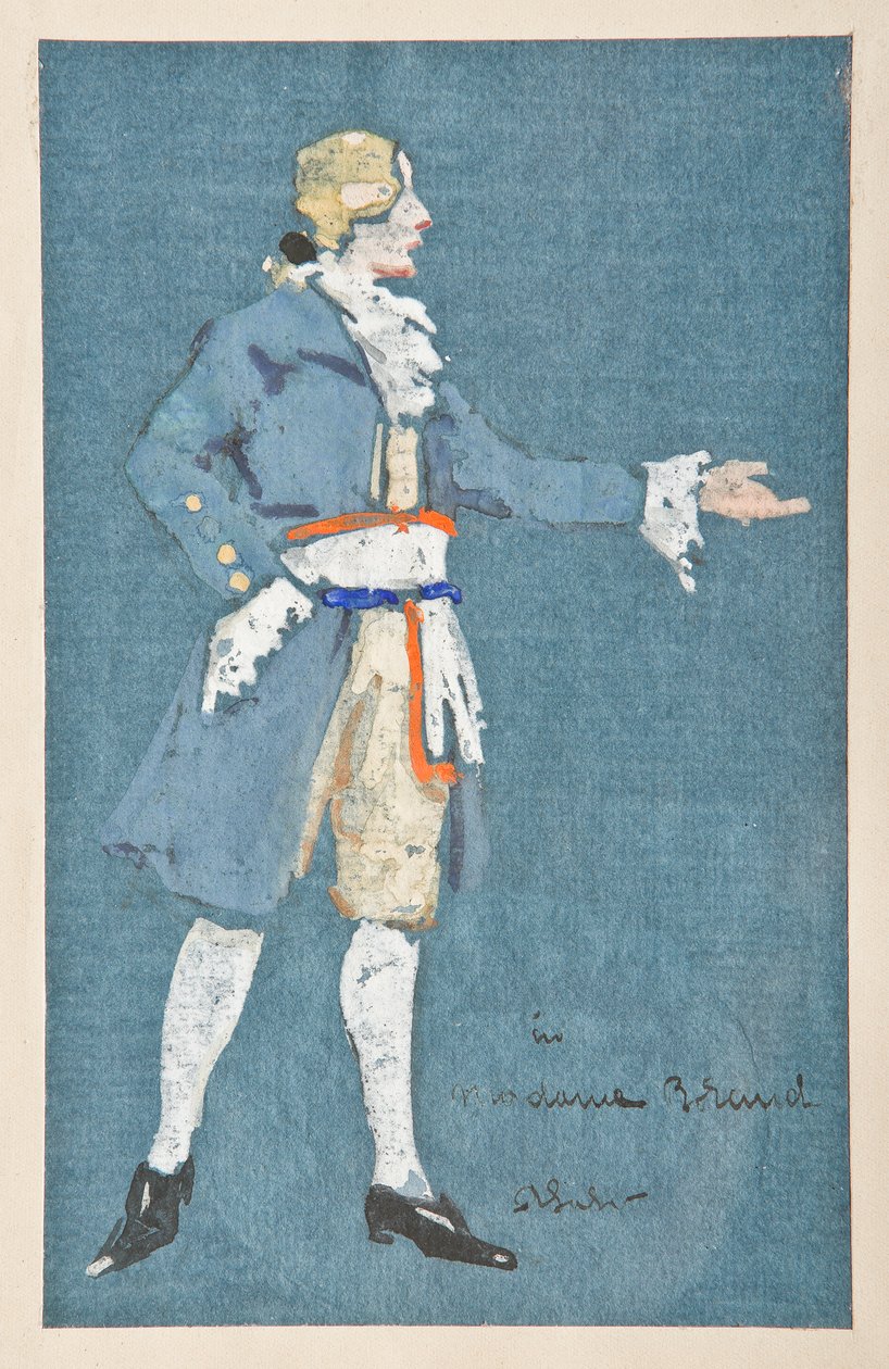 Esboço para teatro (aguarela sobre papel de arroz) de Arcangelo Salvarani