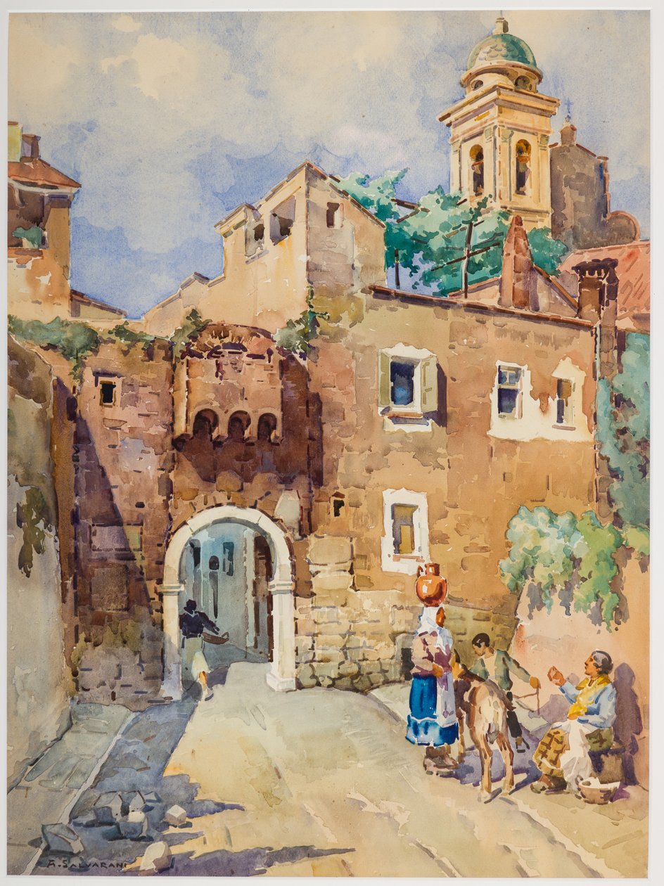 Ponte de São José (aguarela sobre papel) de Arcangelo Salvarani