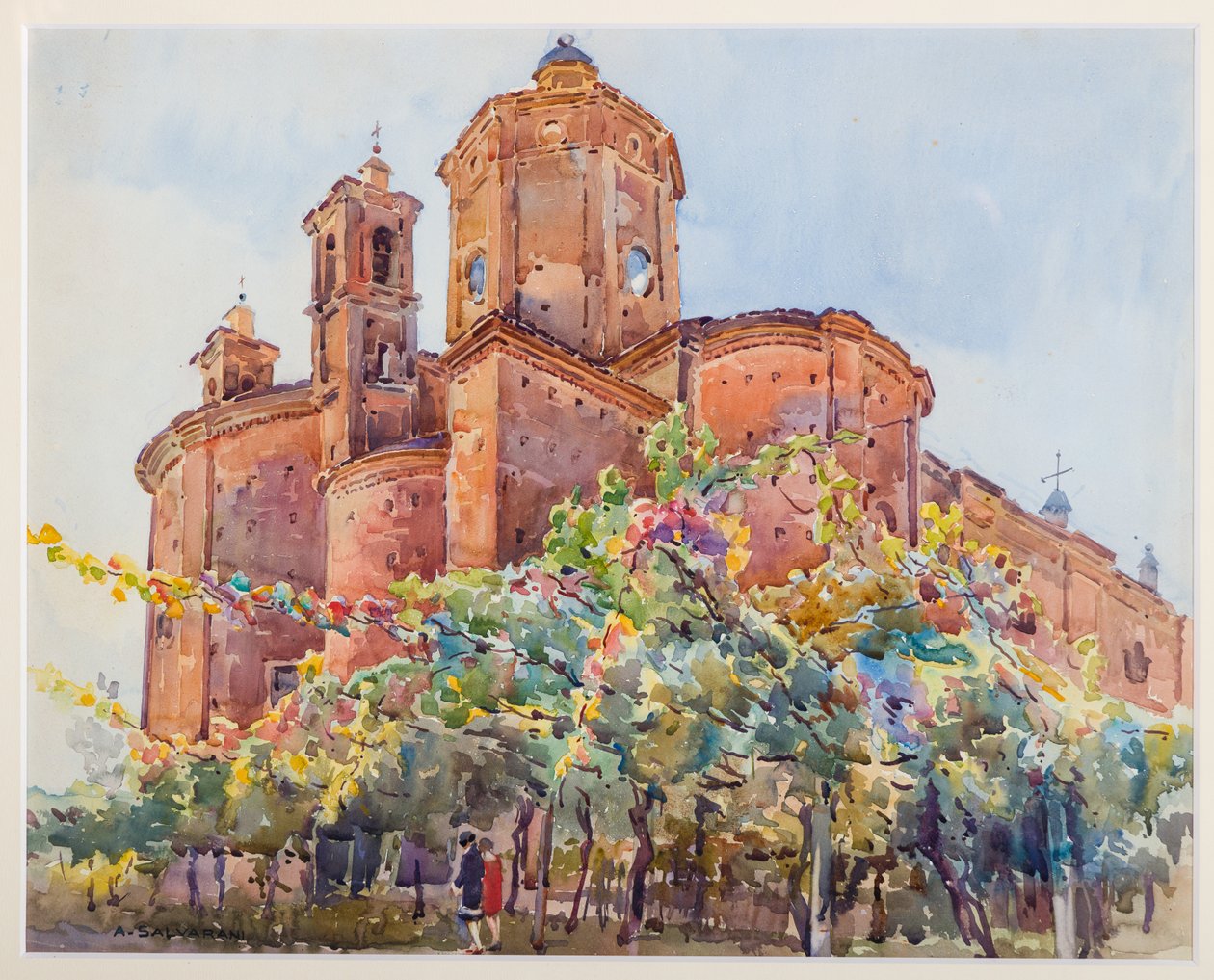 Igreja de São Nicolau (aguarela sobre papel) de Arcangelo Salvarani
