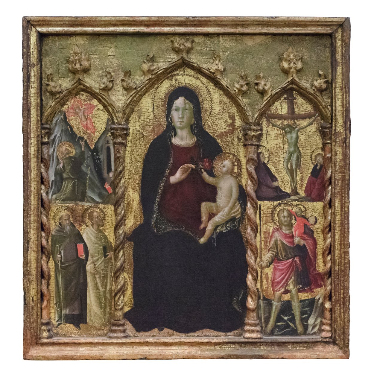 Madona e Menino entronizado, c.1420-22 (têmpera sobre madeira) de Arcangelo di Cola da Camerino