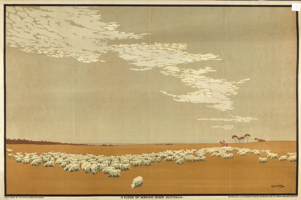 Um rebanho de ovelhas Merino - Austrália, da série "Australia