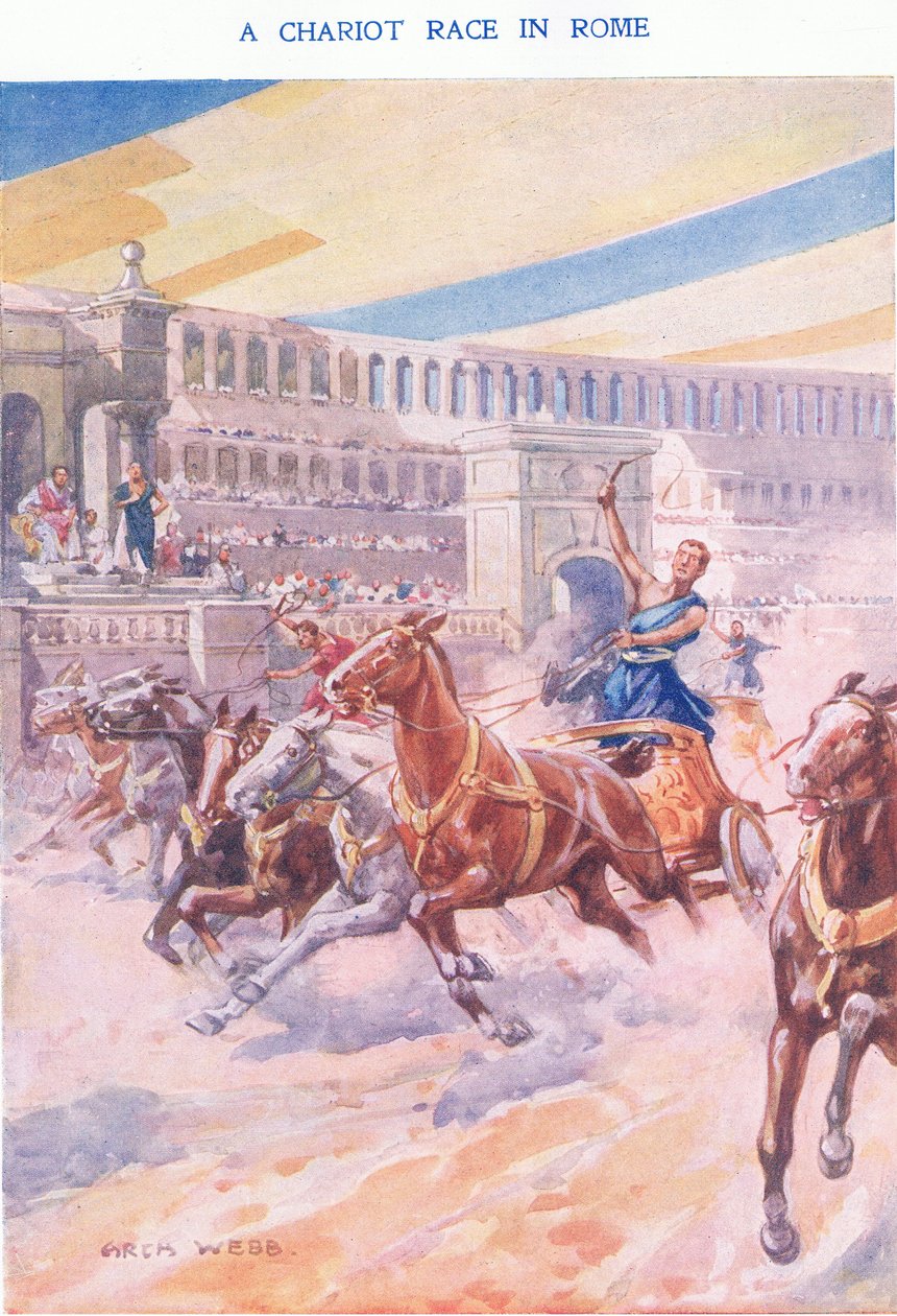 Uma corrida de bigas em Roma, 1925 de Archibald Webb