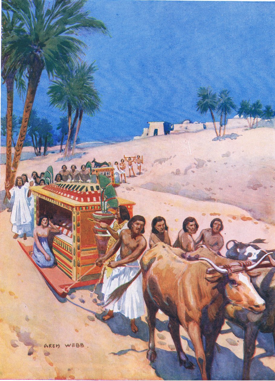 Uma procissão fúnebre no antigo Egito, 1925 de Archibald Webb