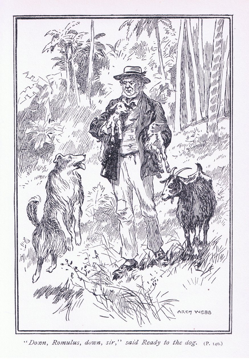 Abaixo Romulus, abaixo senhor, disse Pronto para o cão, 1900s de Archibald Webb