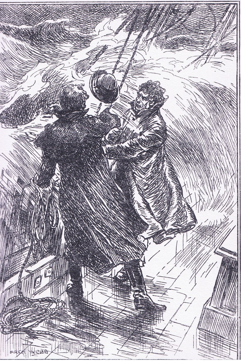 Pronto teve apenas tempo para se agarrar com as duas mãos, de 1900 de Archibald Webb