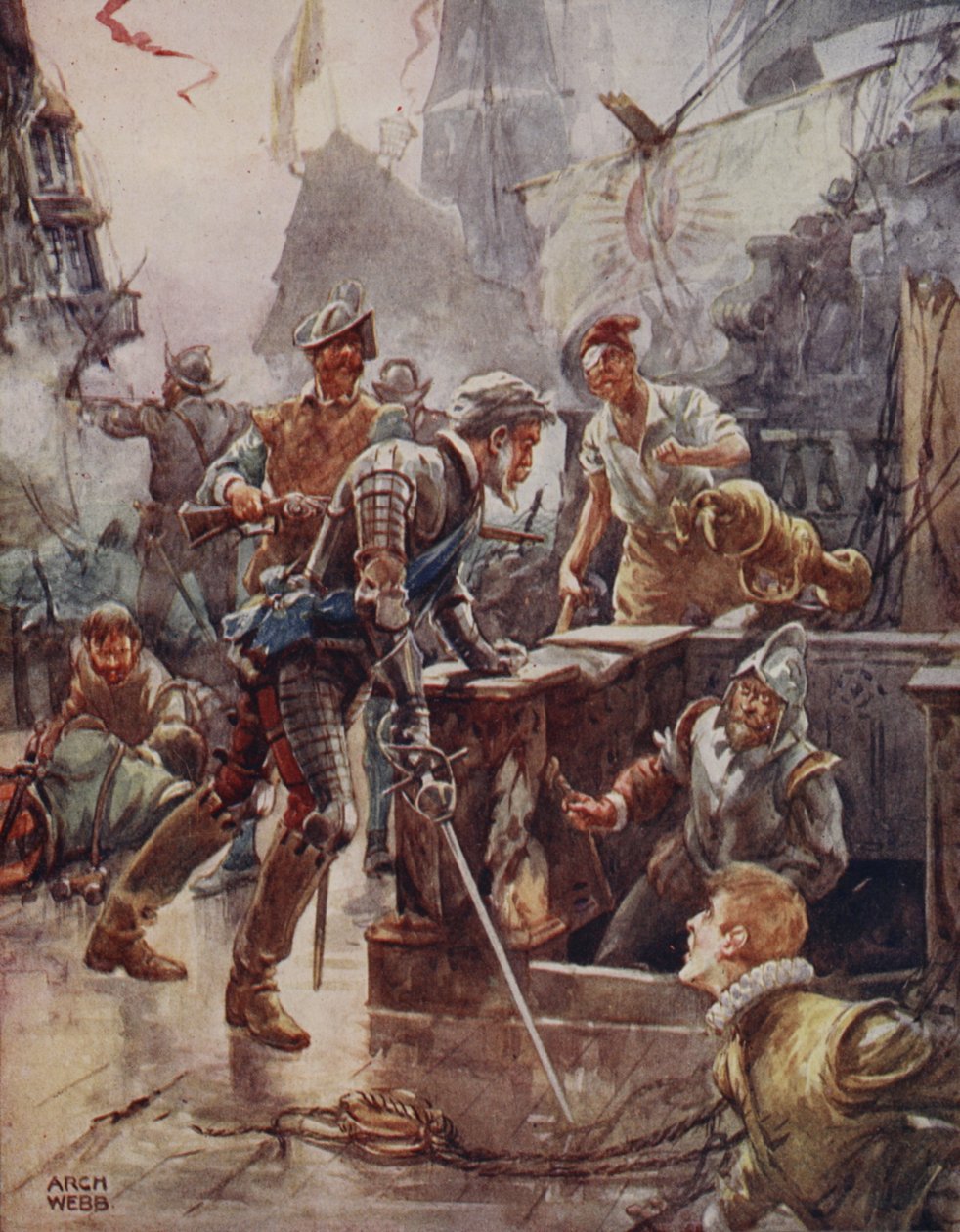 Então ele chorou, com um orgulhoso lábio pálido, &39;Ho! artilheiro, dividir e afundar o navio &39;, de baladas de lutas famosas, primeira edição, 1920 de Archibald Webb