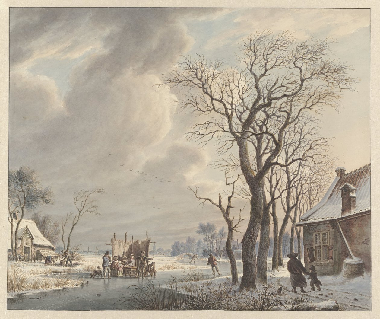 Paisagem de inverno com diversão no gelo de Arend van Glashorst jr.