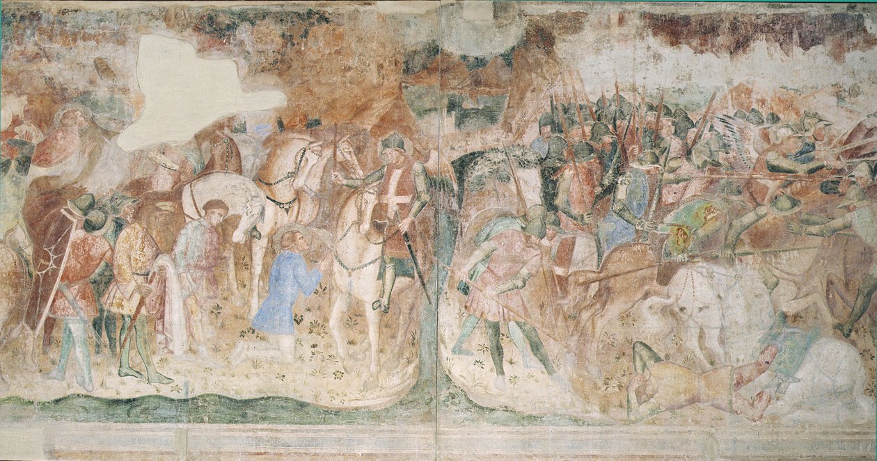 Conversão de Santo Efísio, c.1390 de Aretino Luca Spinello or Spinelli
