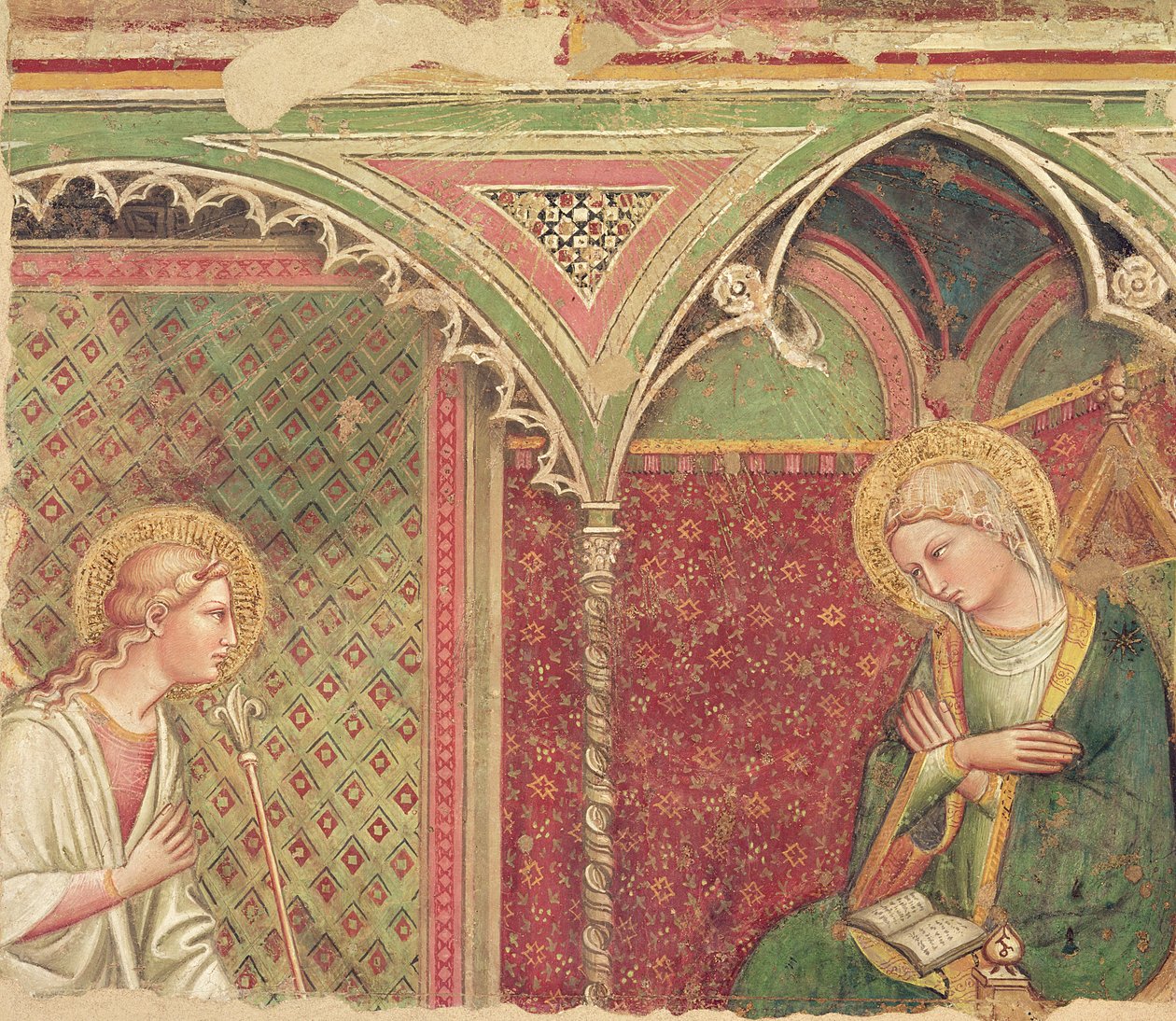Detalhe da Anunciação, c.1370 de Aretino Luca Spinello or Spinelli