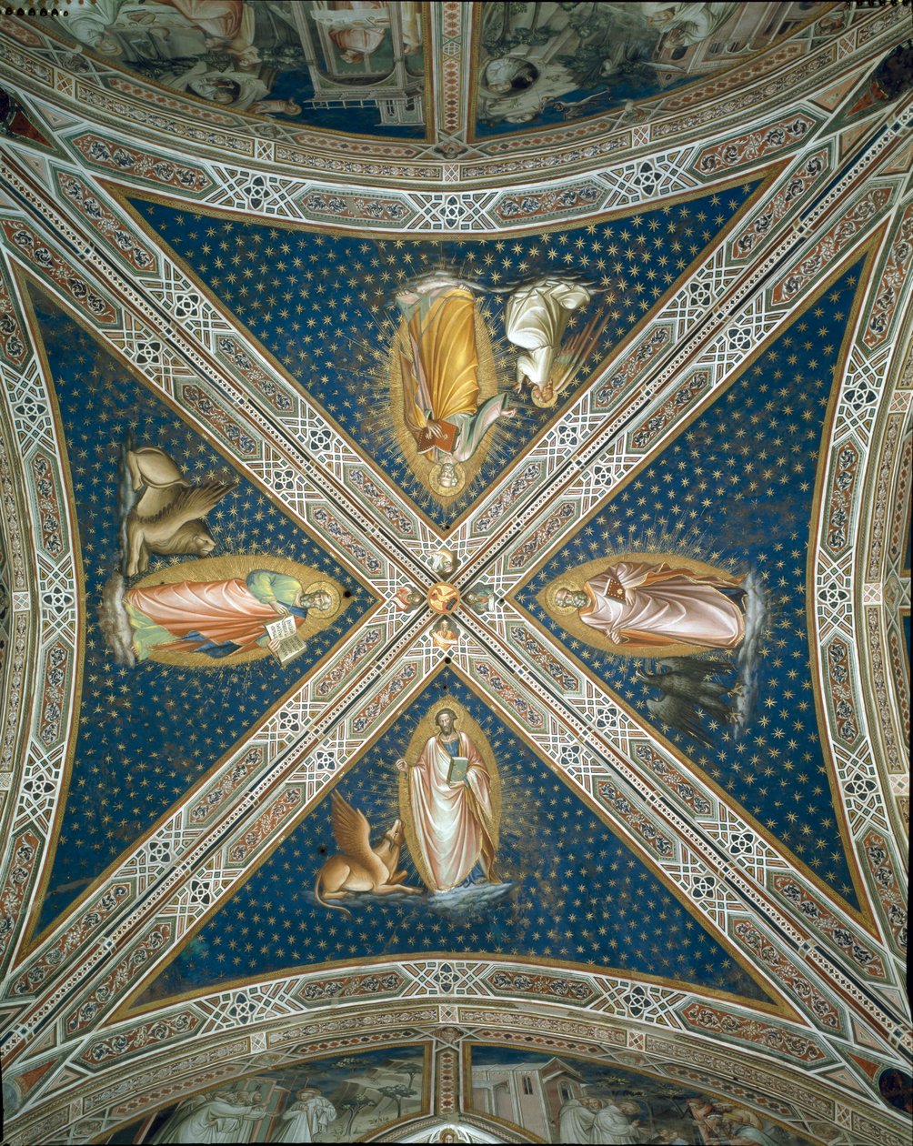 Afrescos de abóbada na sacristia representando os quatro evangelistas, 1387 de Aretino Luca Spinello or Spinelli