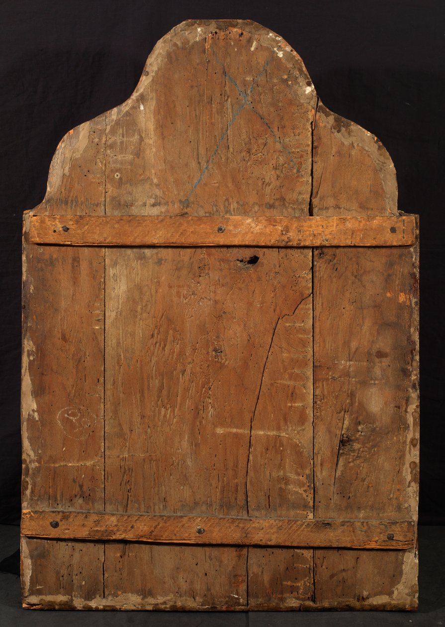 Natividade, c.1380 (têmpera no painel) (verso de 5892032) de Aretino Luca Spinello or Spinelli