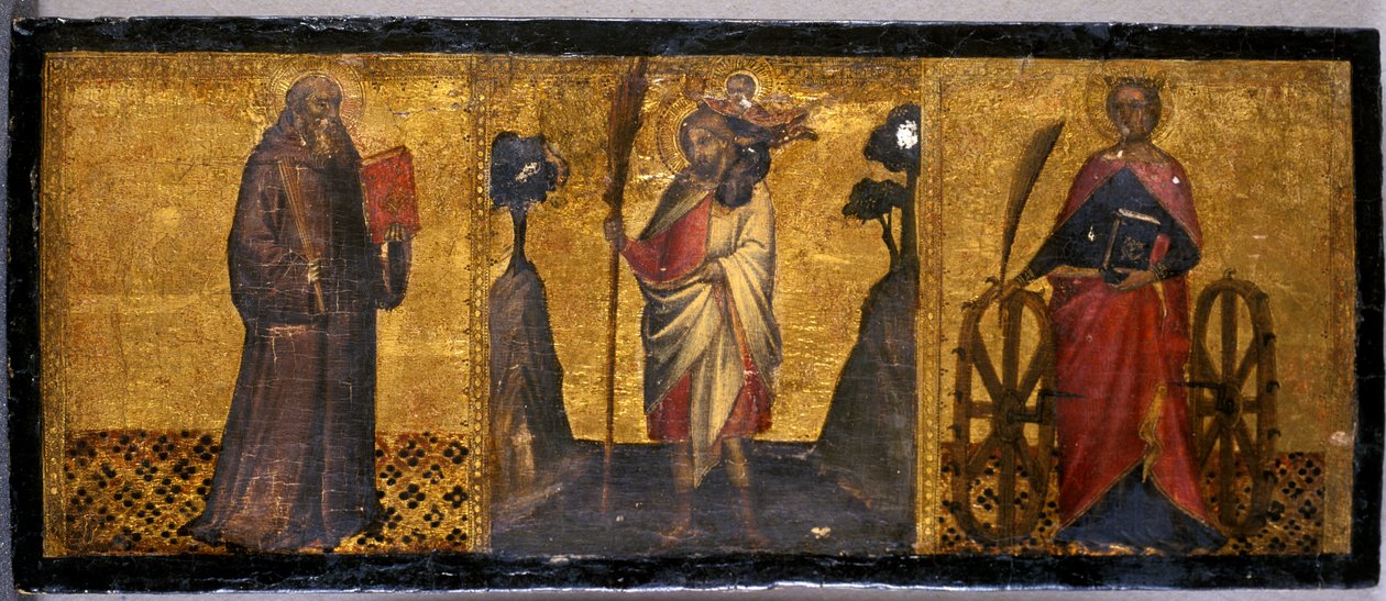 São Bento, São Cristóvão e Santa Catarina, c.1400 (têmpera sobre madeira de choupo) de Aretino Luca Spinello or Spinelli