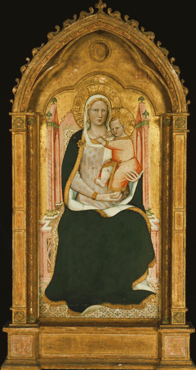 A Madonna e a Criança Entronizada, de Aretino Luca Spinello or Spinelli