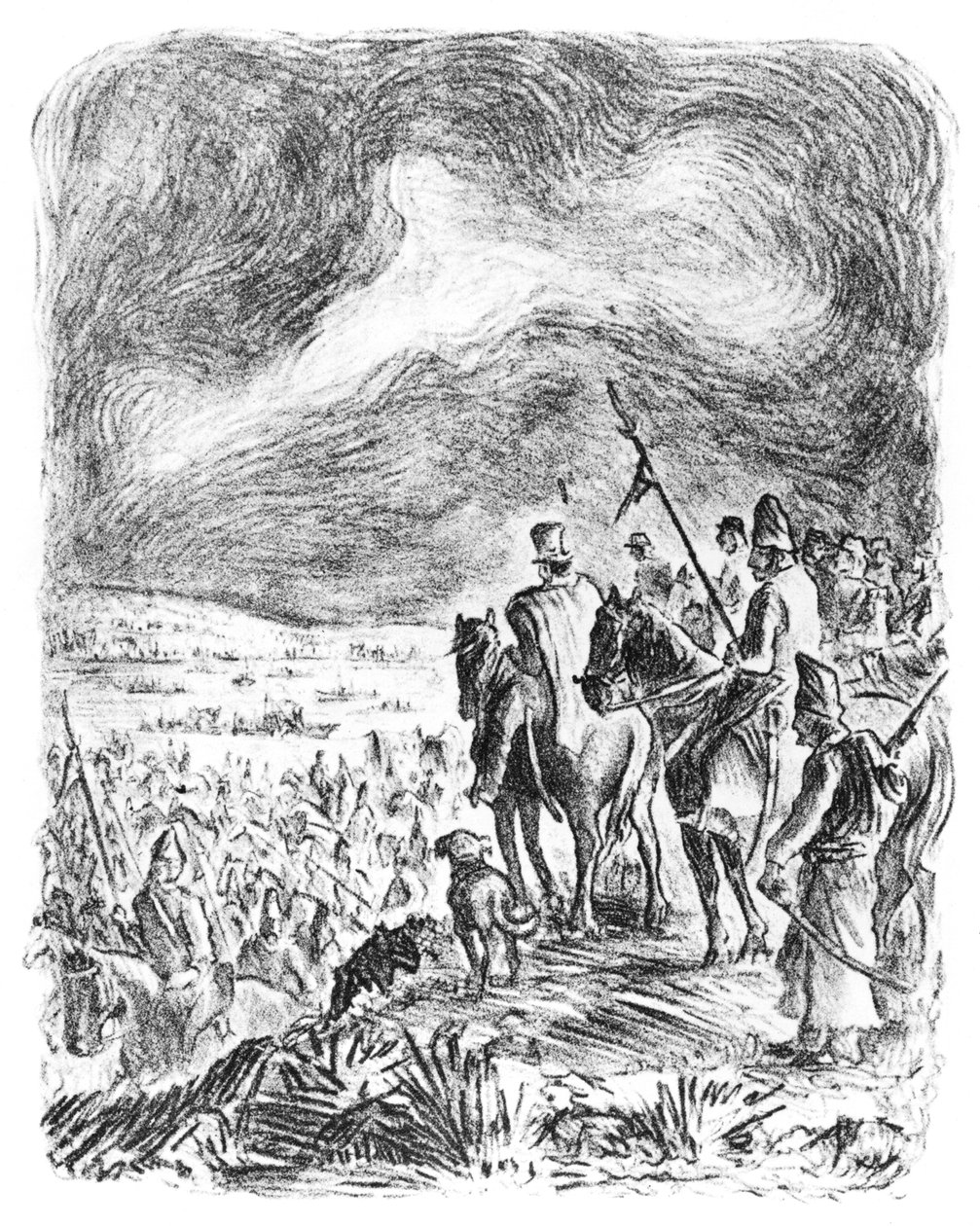 Ilustração de &39;Sino no Grande Exército&39; de Dominguo Faustino Sarmiento (1811-1888) de Argentinian School