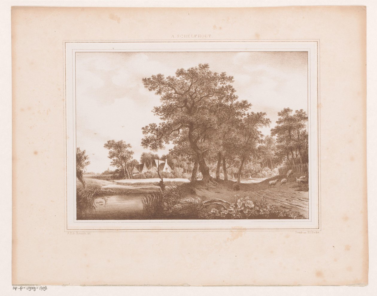 Vista de uma estrada de campo e de uma vala de Arie Ketting de Koningh