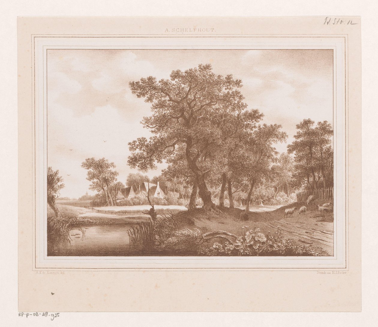 Vista de uma estrada de campo e de uma vala de Arie Ketting de Koningh