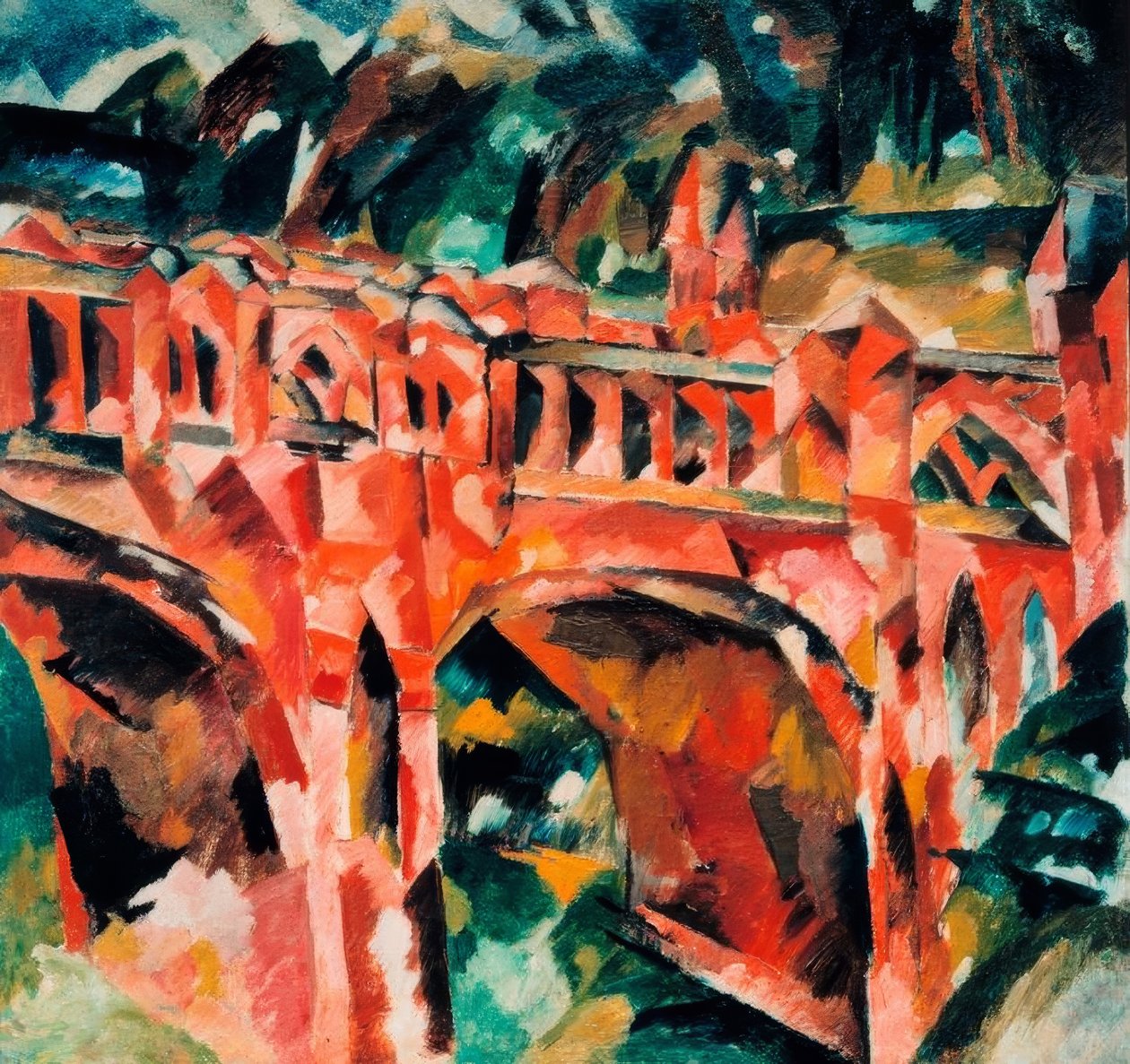 Ponte vermelha em Tsaritsyno de Aristarch Wassiljewitsch Lentulow