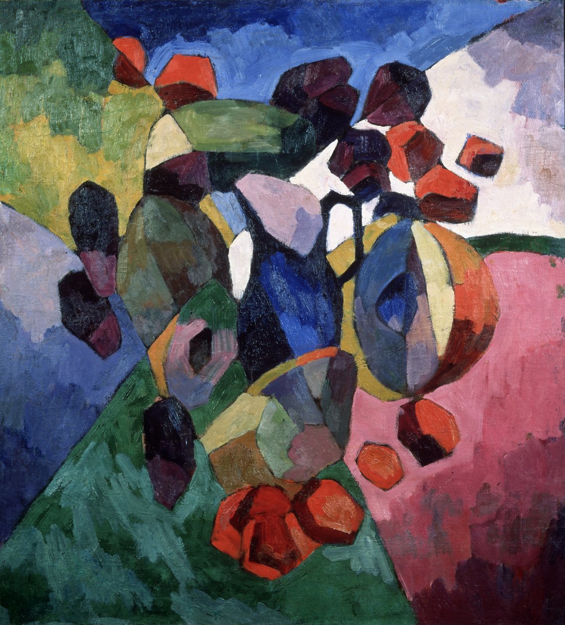 Jarro azul e frutas, 1913 de Aristarkh Vasilievic Lentulov