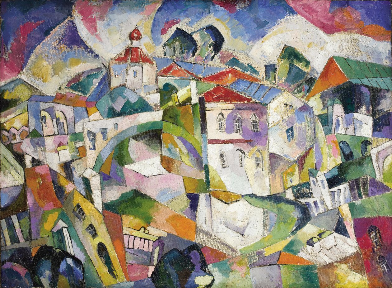 Paisagem urbana cubista, década de 10 de Aristarkh Vasilievic Lentulov