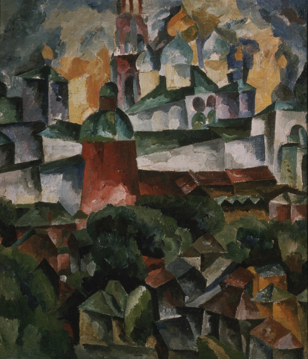 Paisagem com o Mosteiro da Trindade-Sergius, 1920 de Aristarkh Vasilievic Lentulov