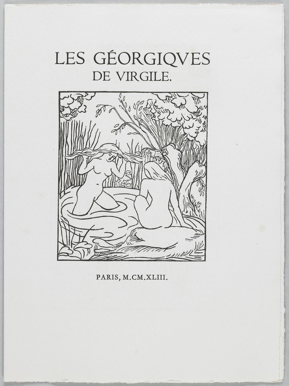 Titlepage of &39;The Georgics&39; por Virgil, 1937-43 (xilogravura e tipografia) de Aristide Maillol