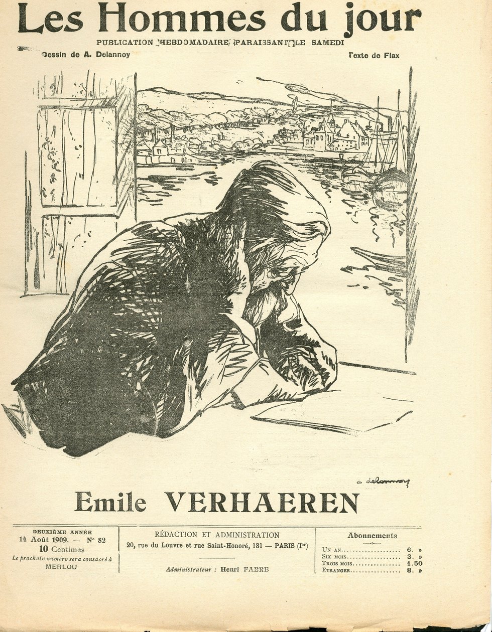 Capa de "Les Hommes du jour", Satirical B & W de Aristide Delannoy