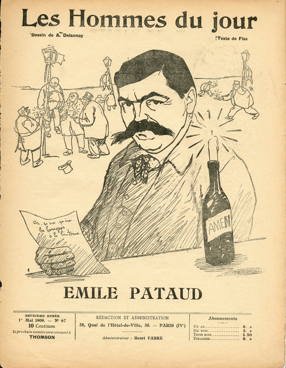 Capa de "Les Hommes du jour", Satirical B & W de Aristide Delannoy
