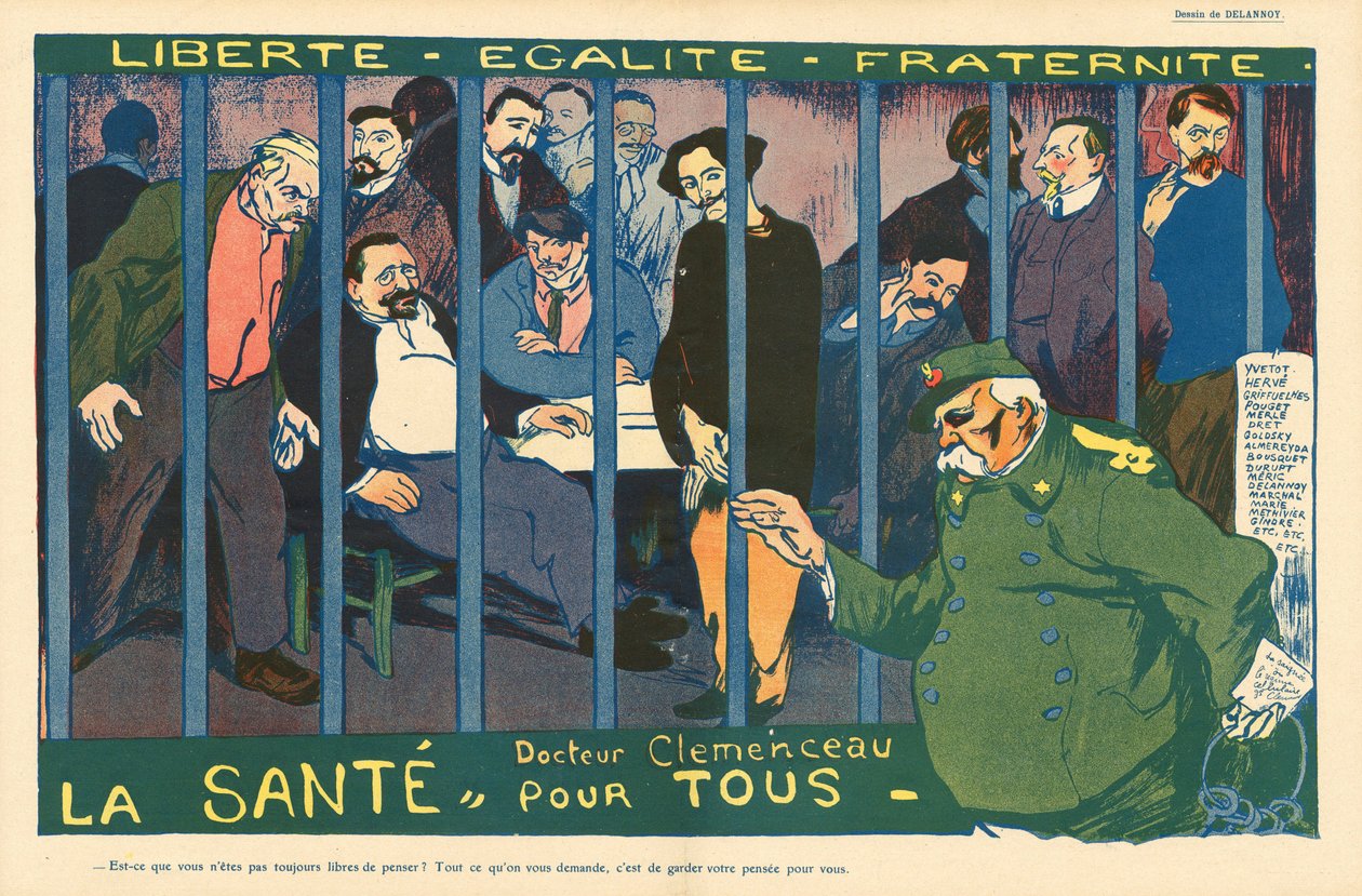 A Placa de Manteiga, Satirical em Cores de Aristide Delannoy