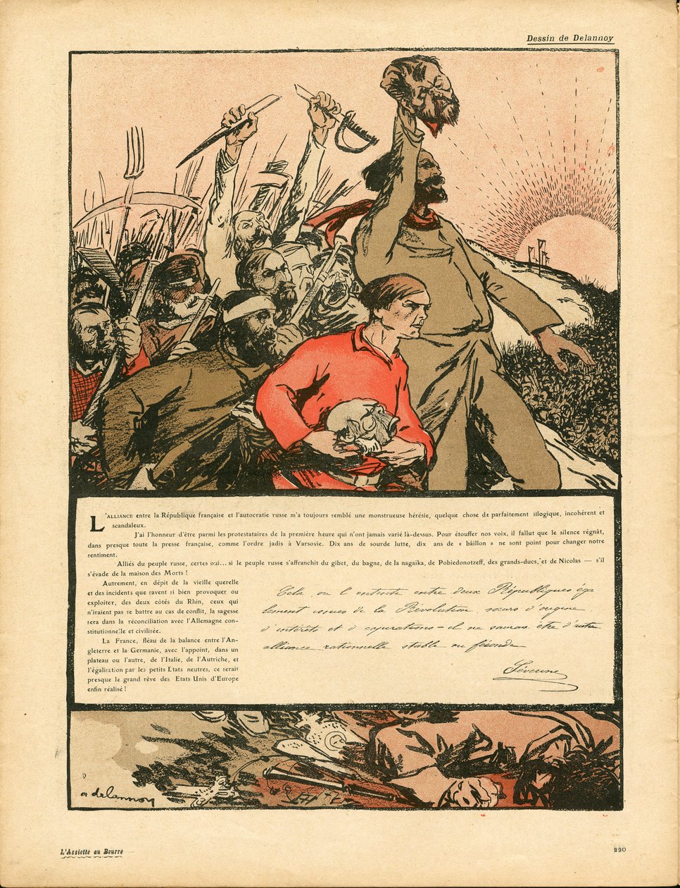 A Placa de Manteiga, número 222, Satirical em Cores de Aristide Delannoy