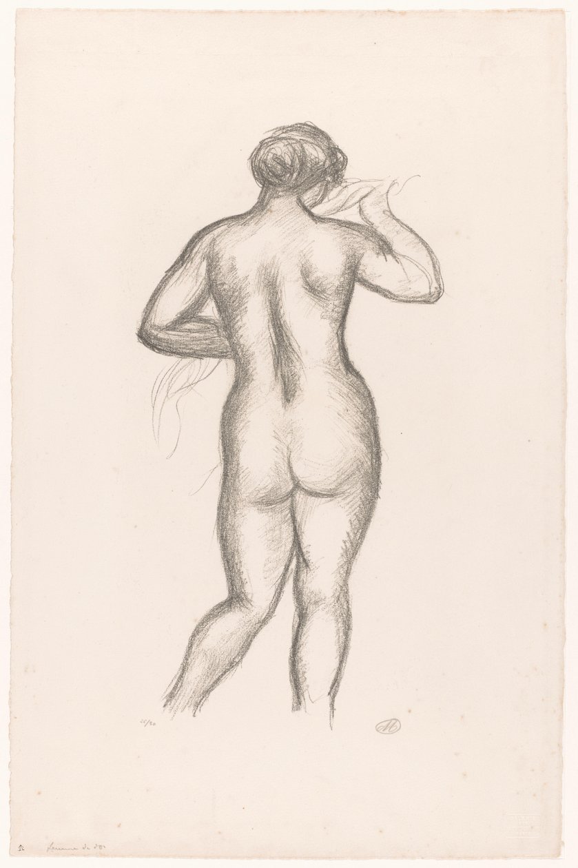 Nu feminino visto de costas Femme nue de dos (título original) de Aristide Maillol (signed by artist)