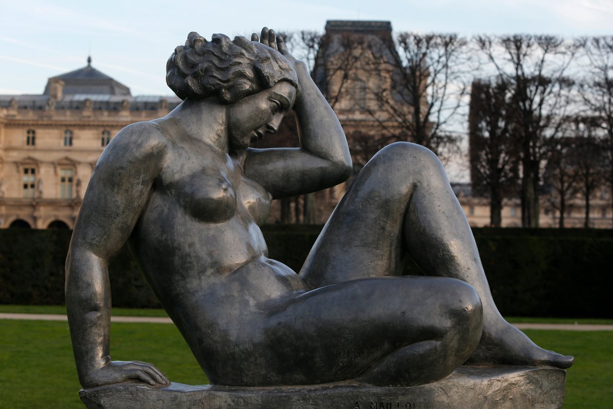 Jardin des tuileries, Aristide Maillol, Montagne 1937 (chumbo), Paris, França (foto) de Aristide Maillol