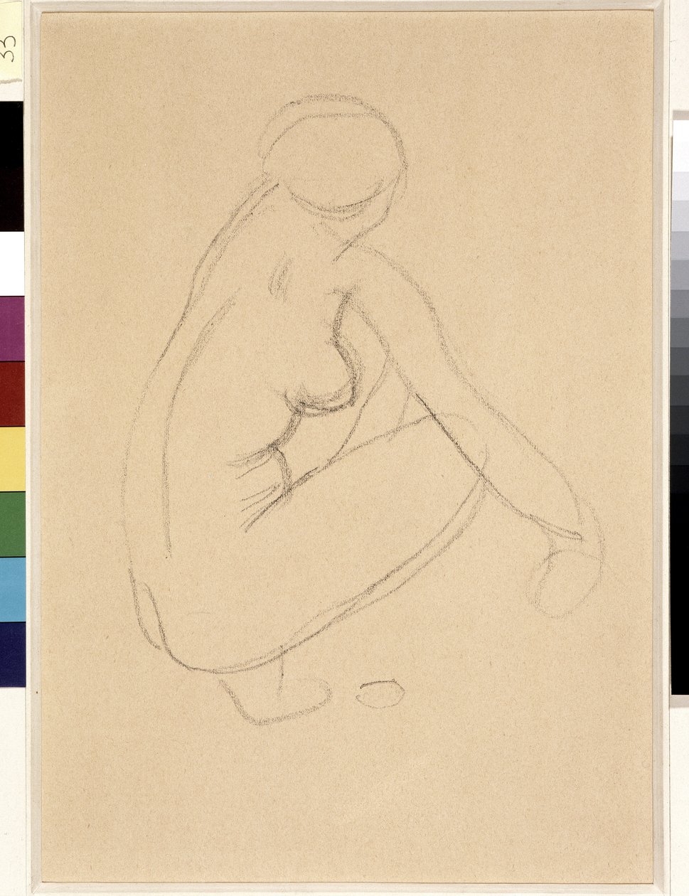 De cócoras nuas. Desenho de Aristide Maillol (1861-1944). Lápis sobre papel. Dim: 32x23cm. Musee Cantini, Marselha de Aristide Maillol