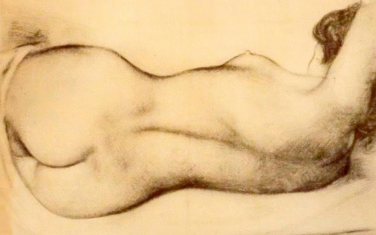 Esboço de uma mulher nua reclinada de Aristide Maillol
