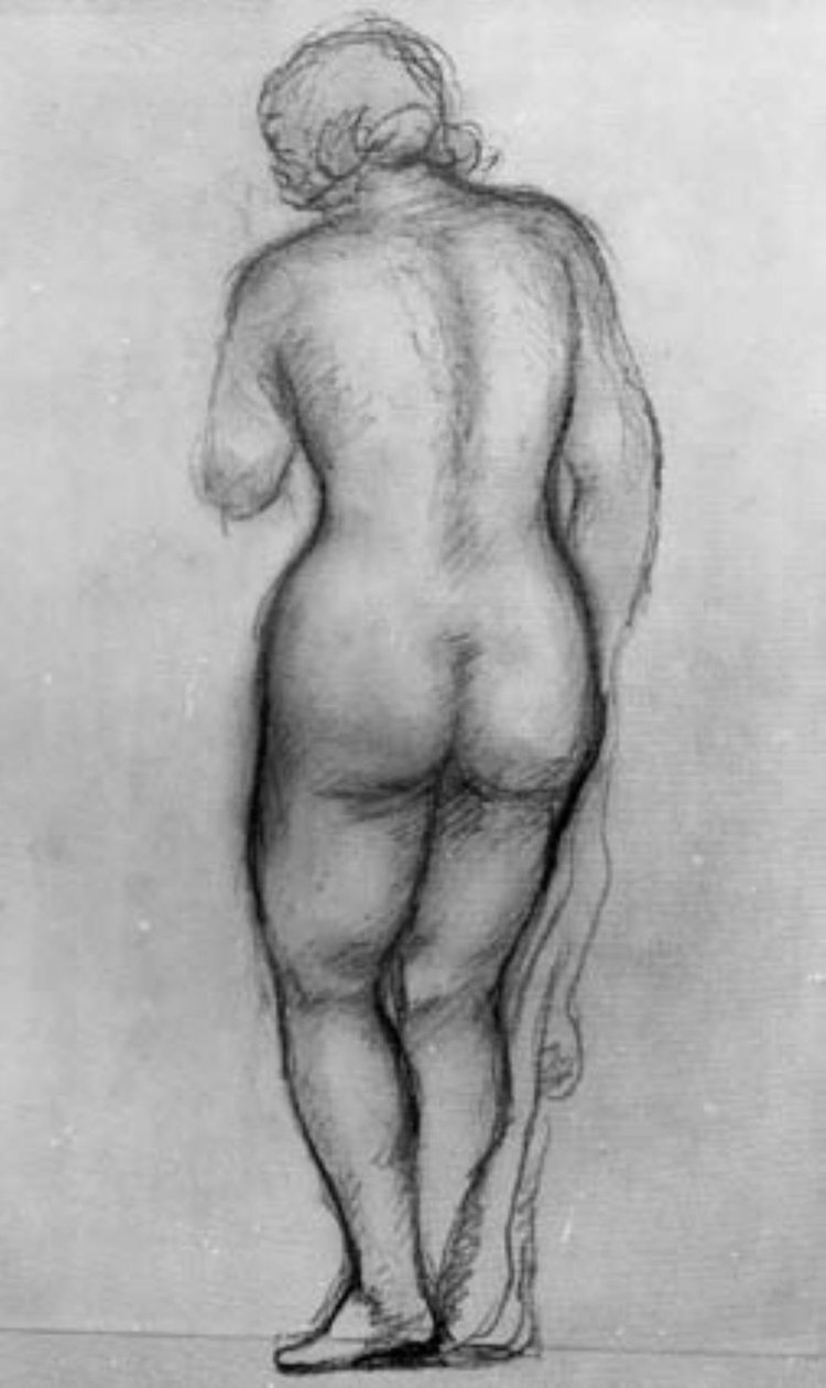 Modelo feminino em pé, visto de costas de Aristide Maillol