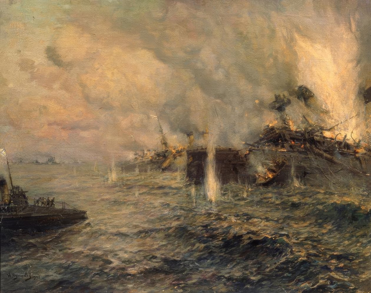 A batalha naval em Tsushima em 27 de maio de 1905 de Arkadi Afanassjewitsch Tschumakow