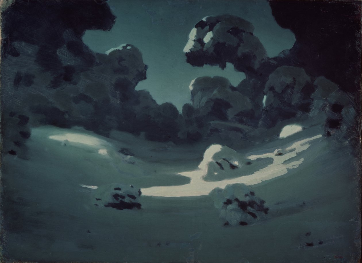 Manchas de luar na madeira. Inverno, 1898-1908 de Arkhip Ivanovich Kuindzhi