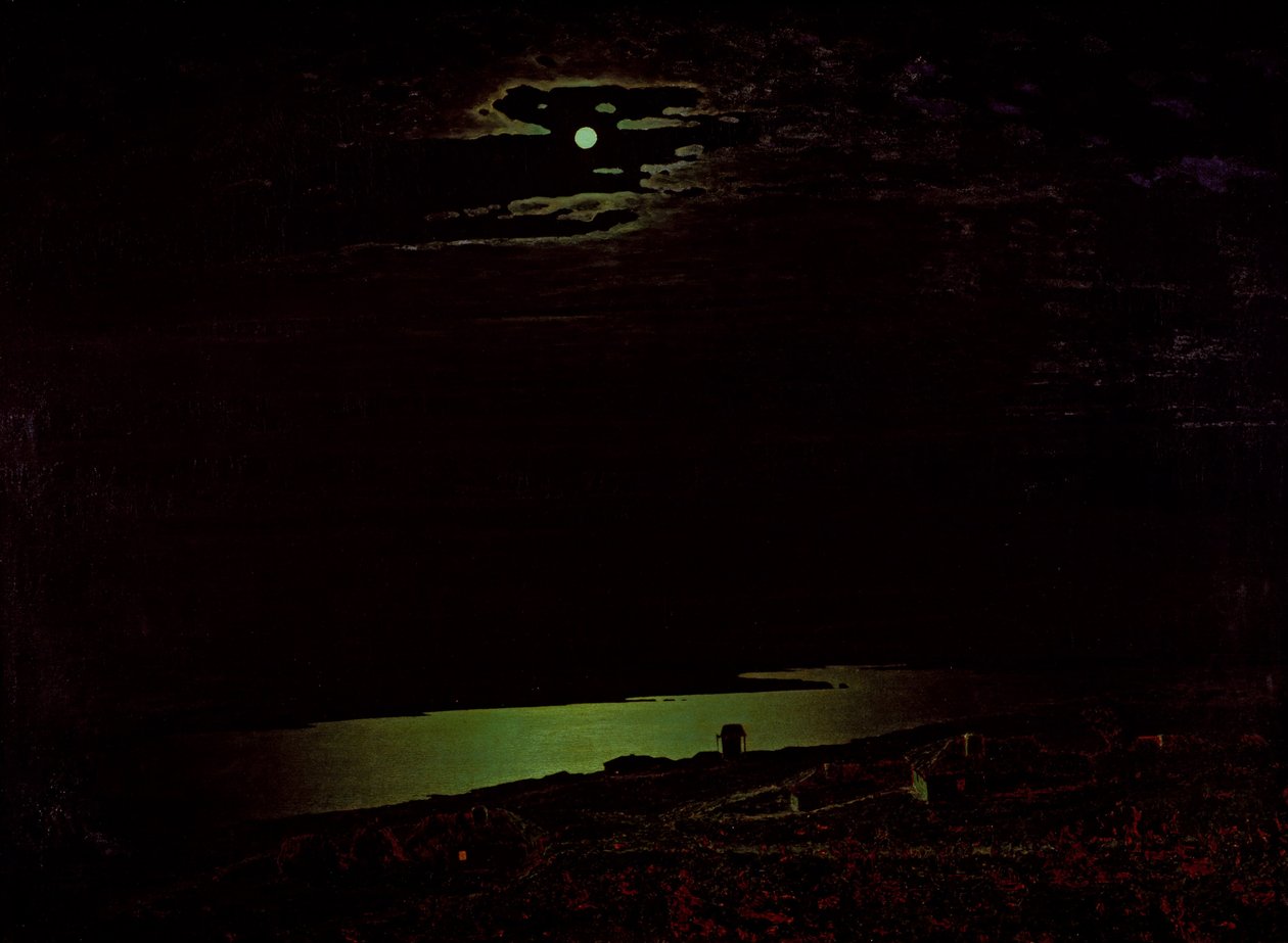 Noite enluarada no rio Dniepr, 1882 de Arkhip Ivanovich Kuindzhi