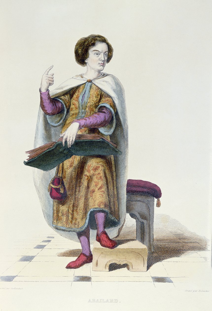 Abelardo, ilustração de &39;O francês Plutarco&39; por E. Mennechet, 1835 (gravura a cores) de Armand Guilleminot