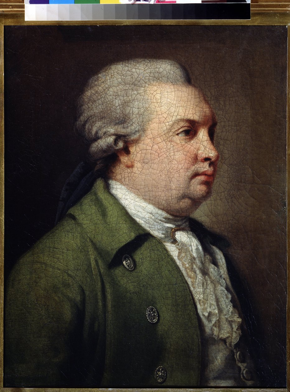 ""Portrait du dramaturge russe Denis Ivanovich Fonvizine (1745-1792)"" (Retrato do dramaturgo Denis Ivanovitch Fonvizin) Peinture d