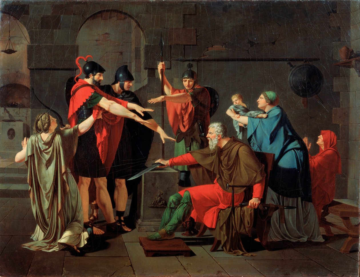 O Juramento dos Horatii, 1791. de Armand Charles Caraffe